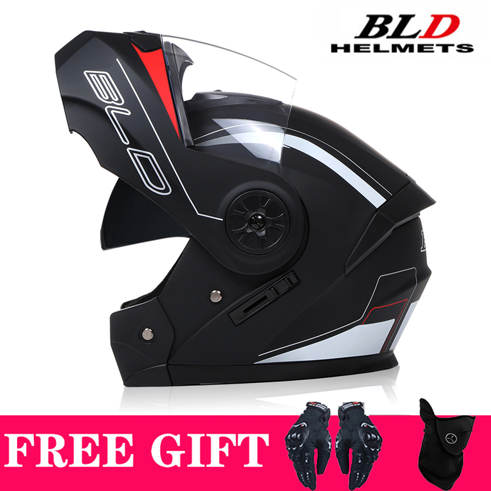 Motosiklet kaskı (dəbilqə) – Motuoche Electric Vehicle Helmet - matte-black-flower-transparent-visor-gift-mask-gloves-s55-56