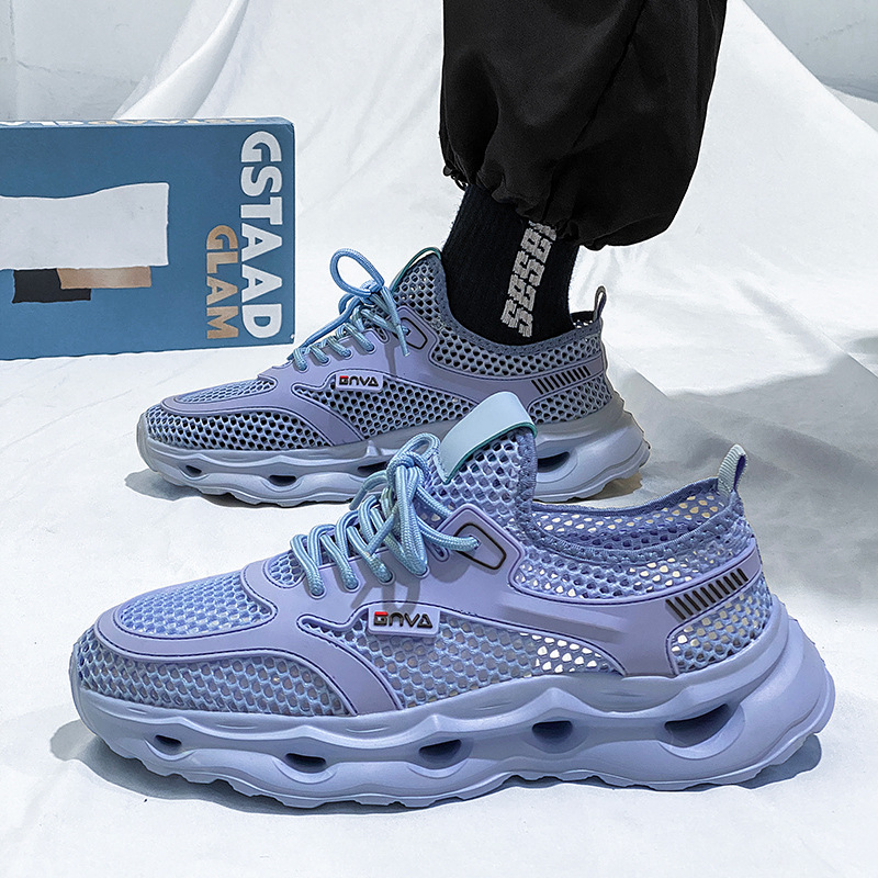 2025 zapatos casuales deportivos transpirables de malla de verano transfronterizo para hombres, agujeros huecos, sandalias de moda para hombres al aire libre al por mayor image 5