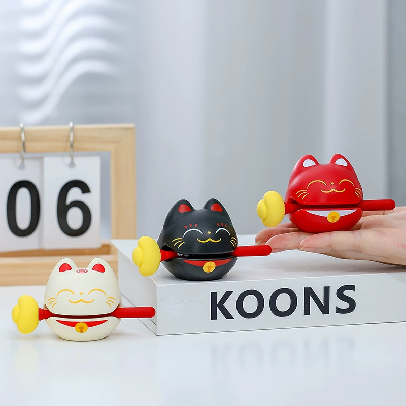 Милый счастливый кот Маленькая деревянная рыбка офисные украшения для медитации и декомпрессии настольные игрушки Забавный маленький подарок модная игра