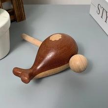 鲸木鱼敲打可爱随身解压办公室静心打击乐器实木摆件佛系玩具礼物