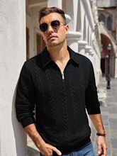 J 52856 Men's Textured Zip Polo �������������� �羳ŷ��