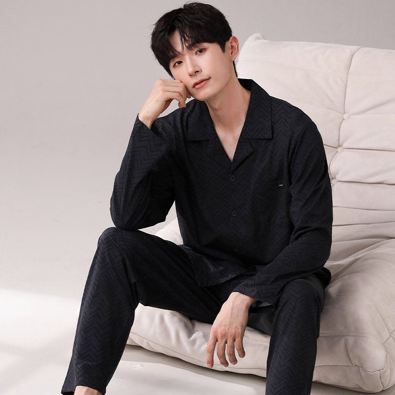 Pijamas de los hombres Primavera y Otoño Invierno 100% algodón de manga larga pantalones delgados más tamaño desgaste de alto nivel de los hombres de verano ropa de casa