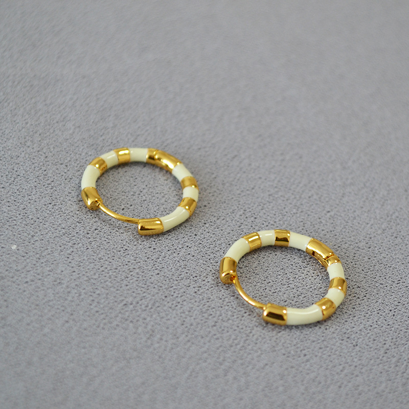 Style Simple Cercle Le Cuivre Émail Des Boucles D'Oreilles 1 Paire display picture 5