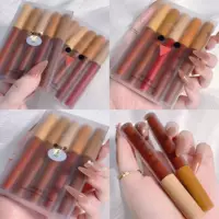 VONGEE маленький черный медведь маленький желтый цыпленок глазурь для губ костюм матовый бархат белый студент не легко наклеить чашку помада