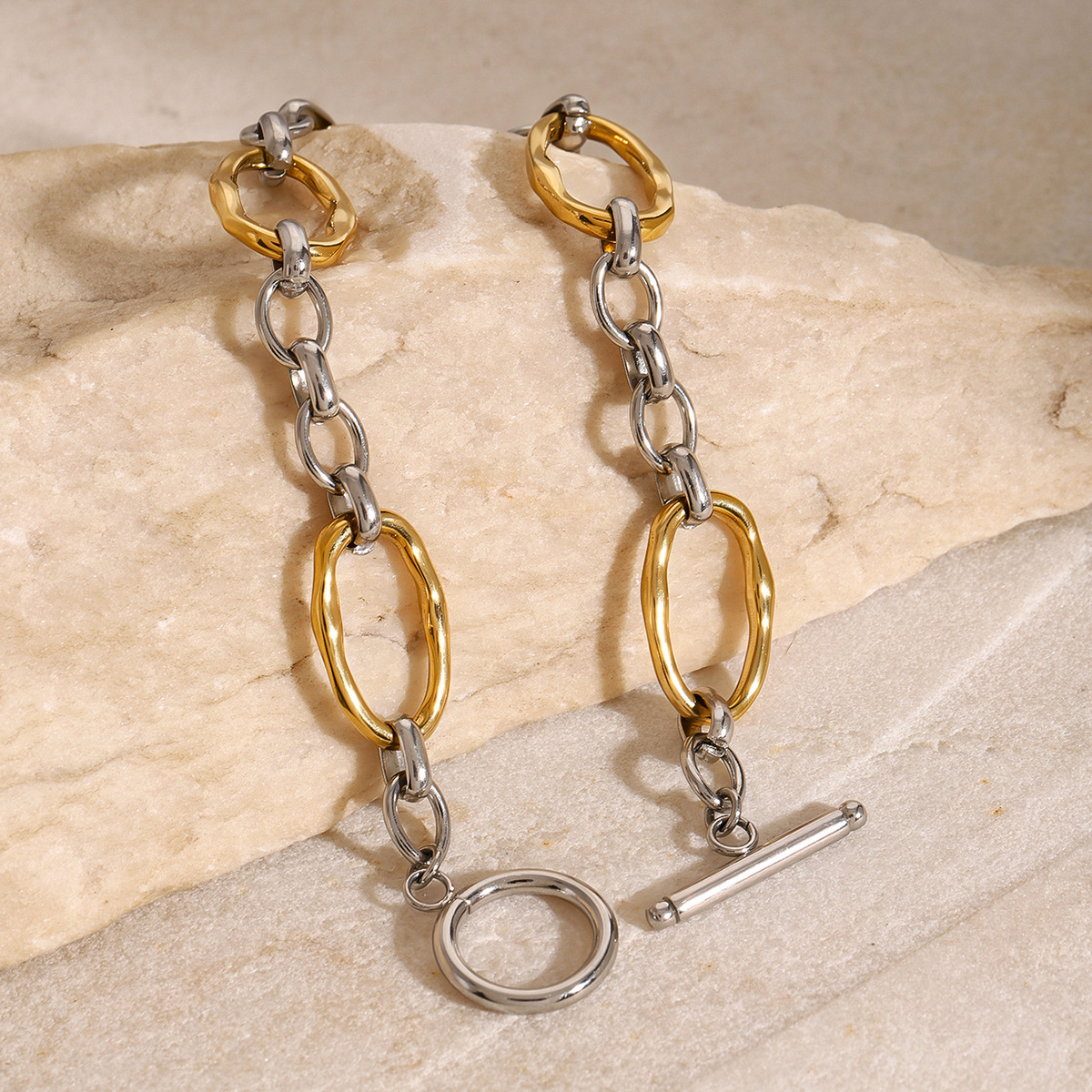 European And American Stainless Steel Color Matching Bracelet High Sense Ins Style