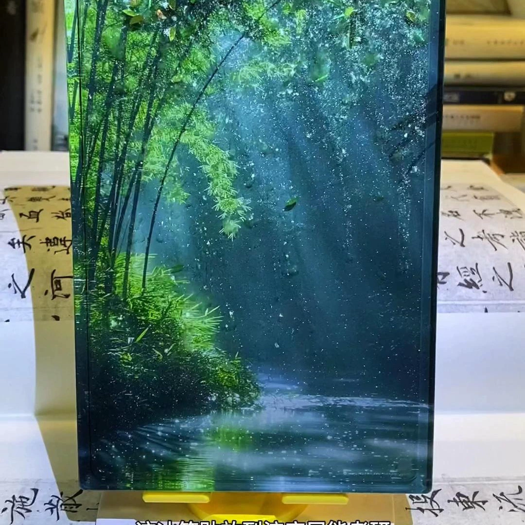 Китайский стиль Xiaohongshu, культурно-креативная бамбуковая роща, глубоко в акриловый струящийся холодильник, паста, быстрый песок, туристическая сувенирная подарочная штука