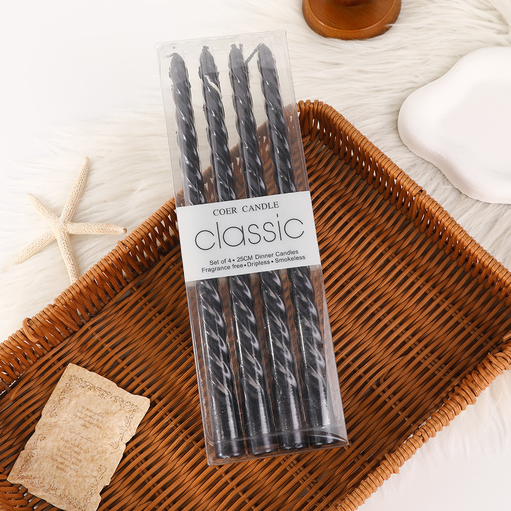 10 pulgadas europeas varillas largas roscadas de color candelabro vela al por mayor casera romántica decoración de cena vela de boda