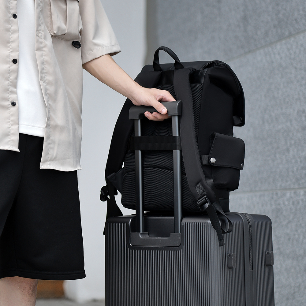 LOGO impresa, mochila de hombro, mochila de hombre, mochila de negocios de gran capacidad, mochila de computadora a prueba de derrames, mochila de tirón.