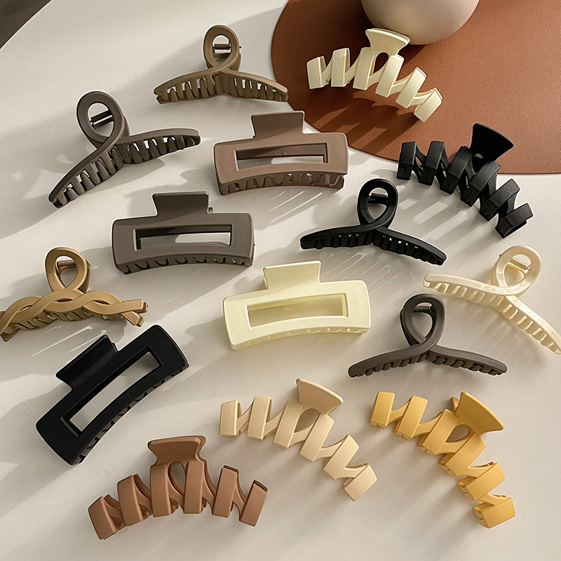 Horquilla de estilo coreano helado textura chica temperamento agarre tiburón clip de plástico clip de espalda Cabeza updo pelo baño pelo agarre