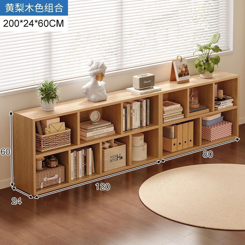 本棚床置き収納ラックリビングルームホームローキャビネット収納キャビネット格子キャビネット寝室収納キャビネットシンプルな本棚|undefined
