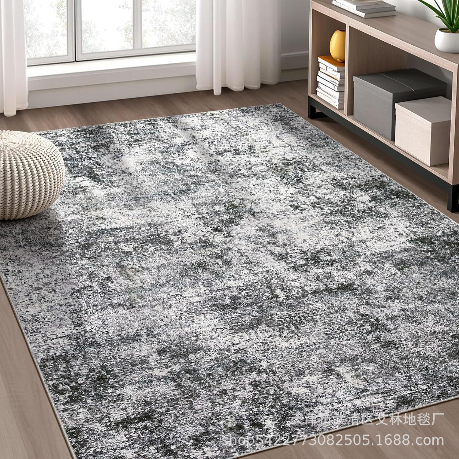 Alfombrilla bohemia transfronteriza imitación cachemira lavado fondo alfombra de sala de estar mesa de centro americana manta lateral de cama resistente a la suciedad y fácil de cuidar