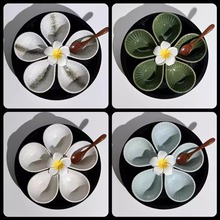 陶瓷精油碗美容院产品调配分装碟子水滴碗托盘套装工具用品大全