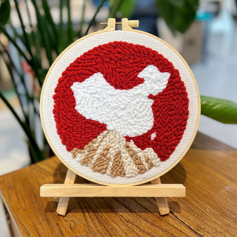 Bordado de punto de lana-arriba (no terminado) 20cm imitación bambú-hilo de lana gruesa