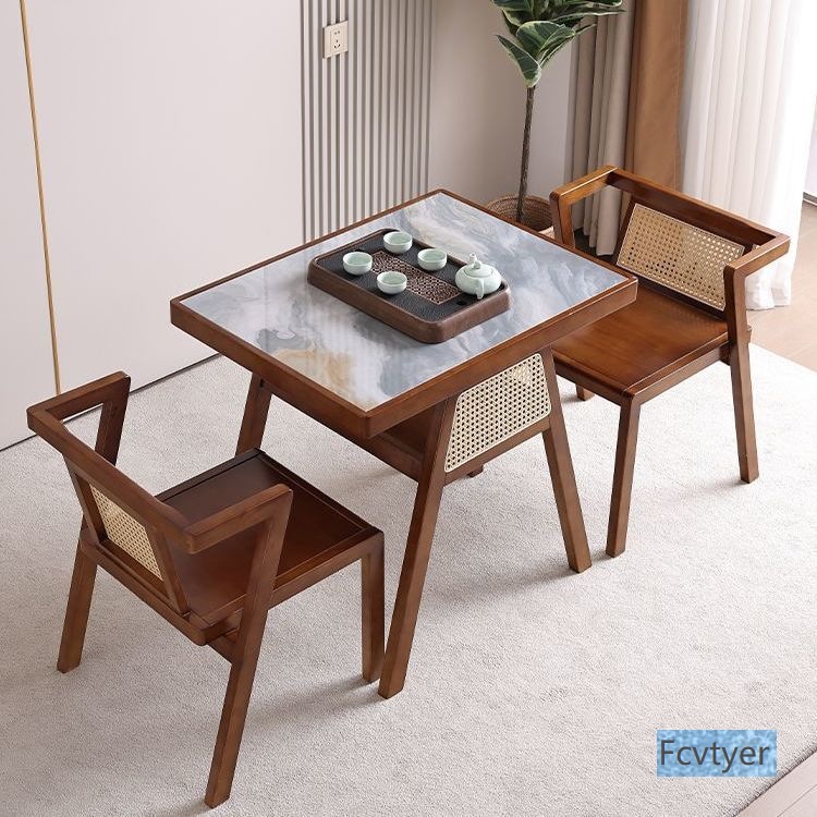 Hao Gang sala de estar ocio mesa de té tabla de combinación de muebles de almacenamiento cuadrado pequeño balcón silla de roca doméstica