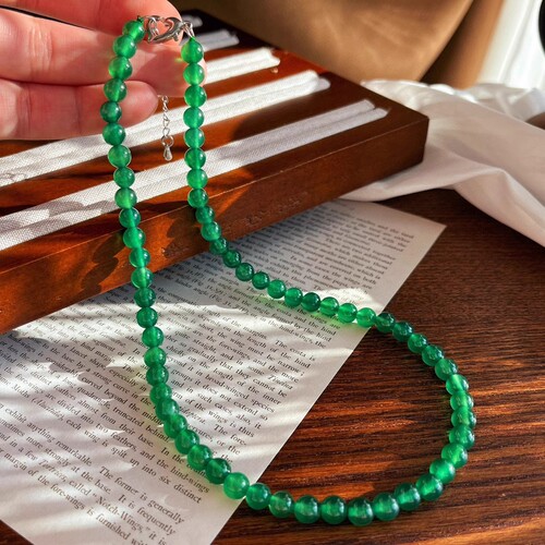 Set of 6mm Exquisite Natural Green Aventurine Glass Beads, Each Transparent Like Little Green Lights
