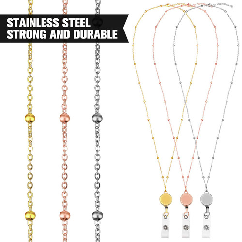 Bestselling Bead Necklace Cord Adjustable ID Card Lanyard Adjustable Sweater Chain Keychain