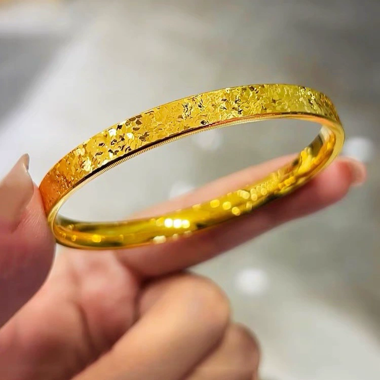 Браслет из золота 18к с эффектом «крошеного льда», Au750, сверкающий, цельный, полный звёзд, водяной жемчуг, золото оптом