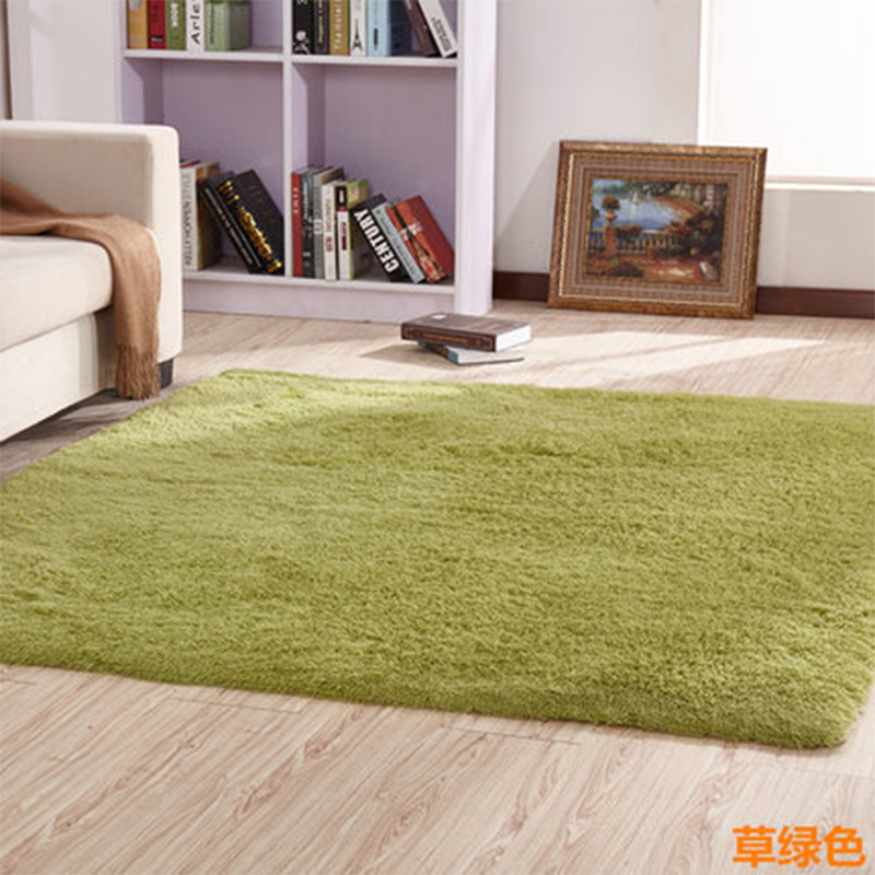 Color sólido lavable seda alfombra de cabello alfombra sala de estar mesa de té dormitorio alfombra de yoga alfombra de pies doméstica al por mayor gruesa