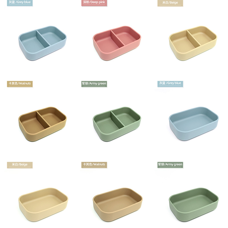 Nuevo silicona mini caja de alimentos suplementarios caja de comidas para niños caja de bocadillos bebé caja de alimentos suplementarios rectangular caja de almuerzo