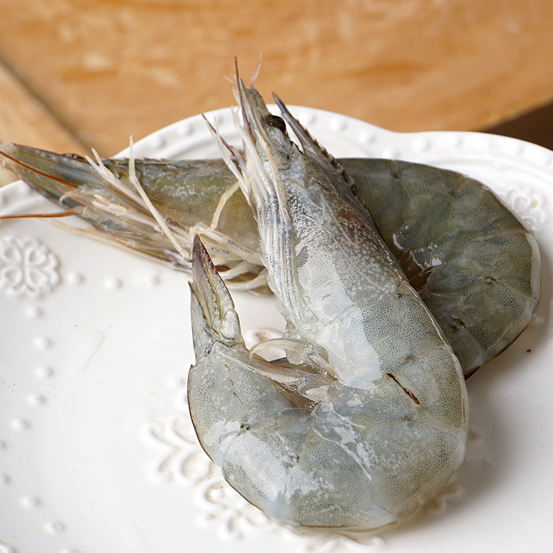一件代发大虾鲜活冷冻盐冻鲜活水产30-40头基围虾整箱青岛大对虾