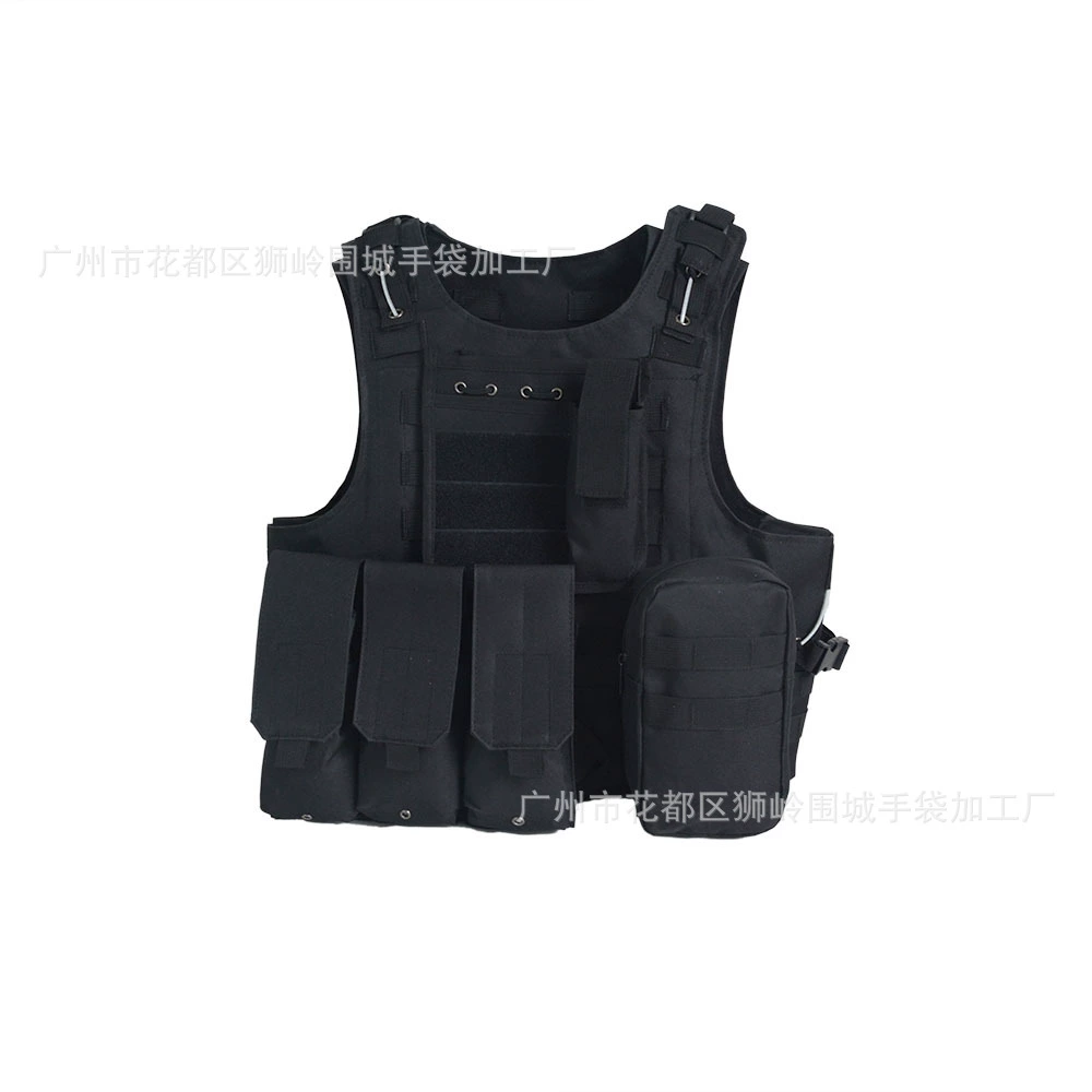 Tactical Camouflage Vest, Oxford 600D, One Size with Modular Pouches