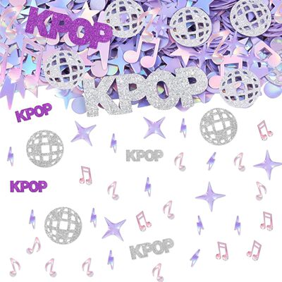 [Kpop音符球镭射亮片女团派对装饰五彩纸屑纸片生日主题聚会抛洒]