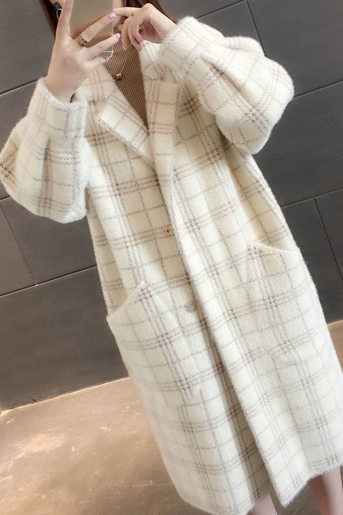 外穿新款秋冬中长款妈妈外套针织宽松女装加厚开衫大码毛衣短款