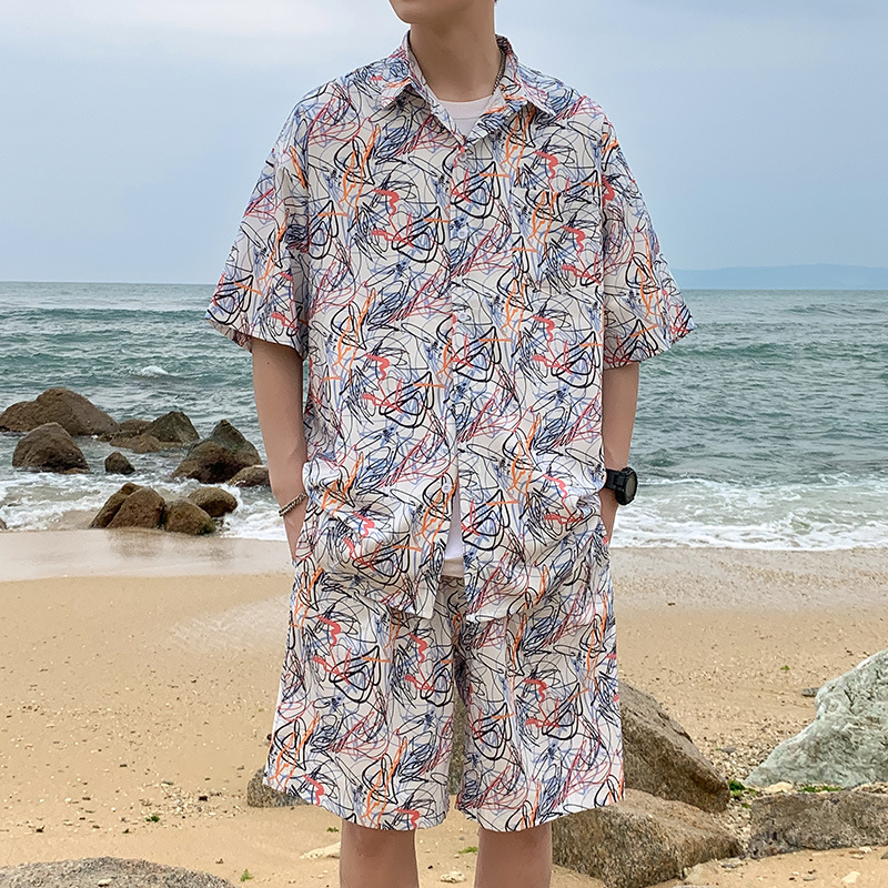 TZ528 비치 슈트 오렌지 블루