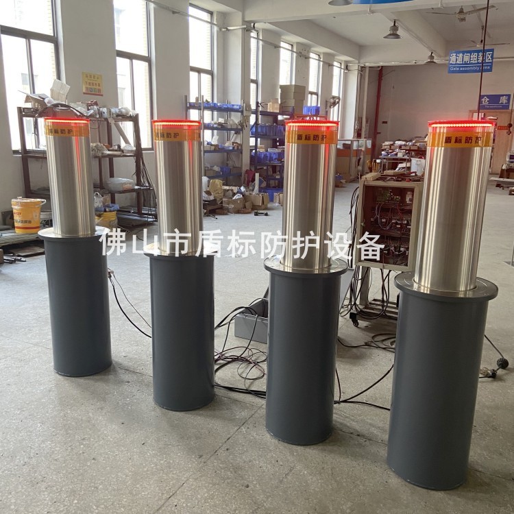 液压升降柱路障 304不锈钢立式防冲撞阻车挡车柱 浅预埋警示护柱