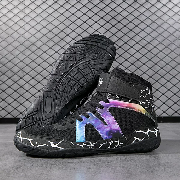 Wrestling Shoes, Boxing, Martial Arts, Fighting Training, Rubber Sole with Velcro Straps, Boxing Shoes, Wrestling Shoes