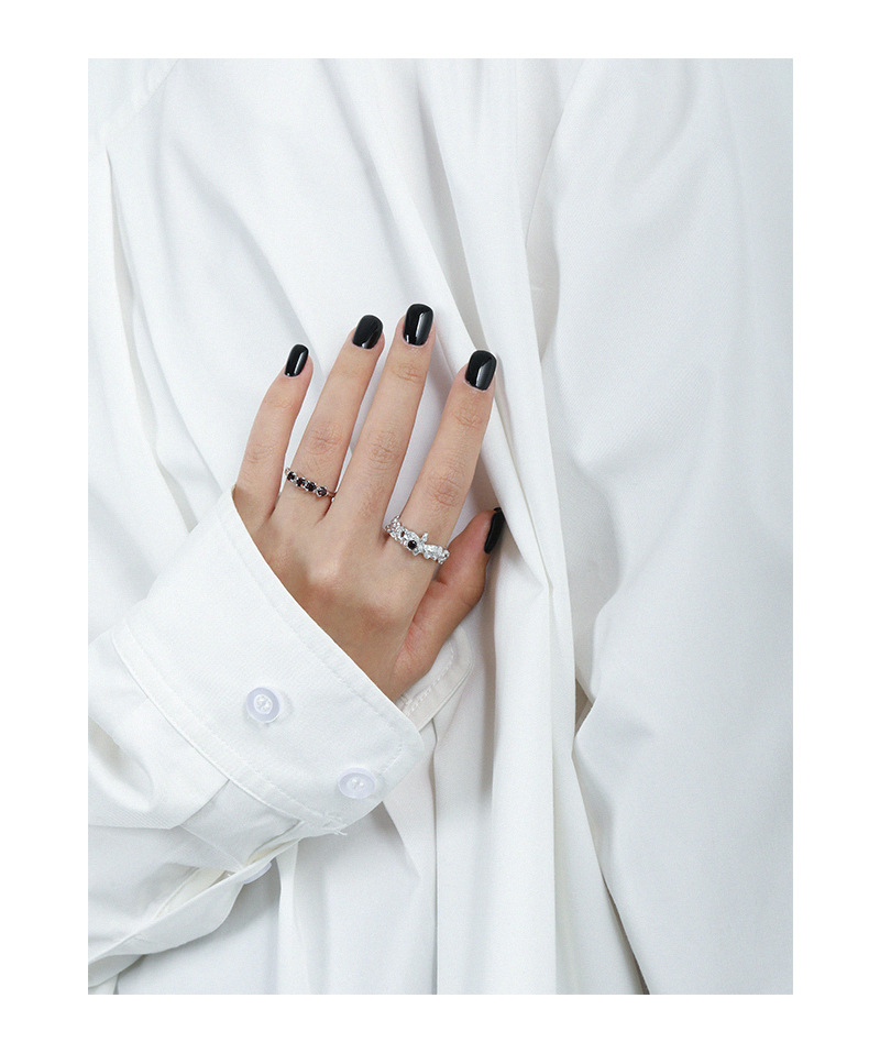 Casual Geometric Sterling Silver Plating Zircon Open Ring 1 Piece