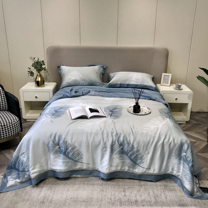 The new high-end 80 Tencel Summer quilt Four piece suit summer quilt washing Lyocell American style Was cooler