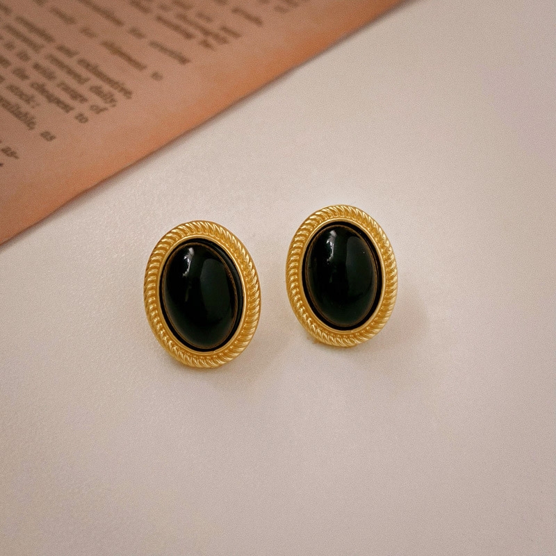 Medieval vintage diamantes geométricos oval pendientes collar ligero lujo nicho cadena clavícula juegos de joyería retro