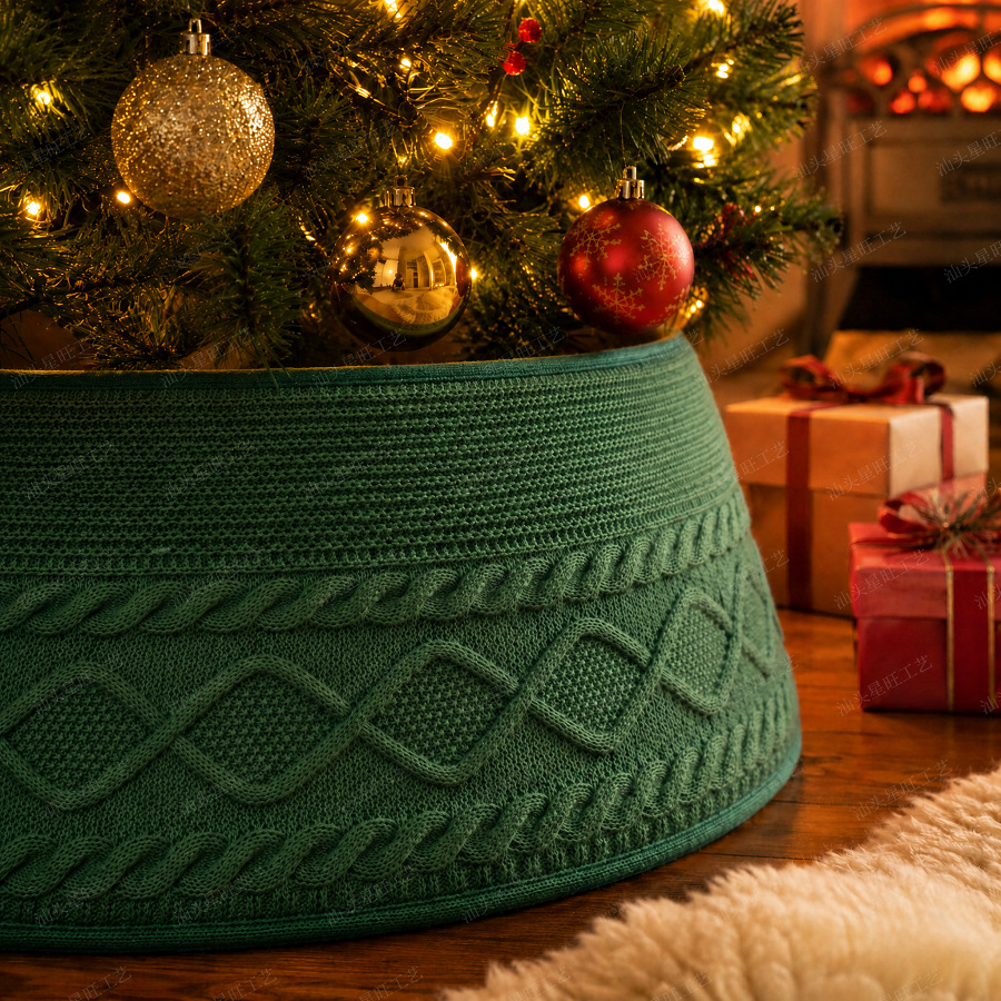 Navidad transfronteriza de punto falda de árbol abrazadera de cinturón ajustable decoración del árbol de Navidad decoración del árbol