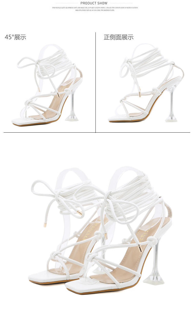 cross strap square toe high heel sandals NSSO30617