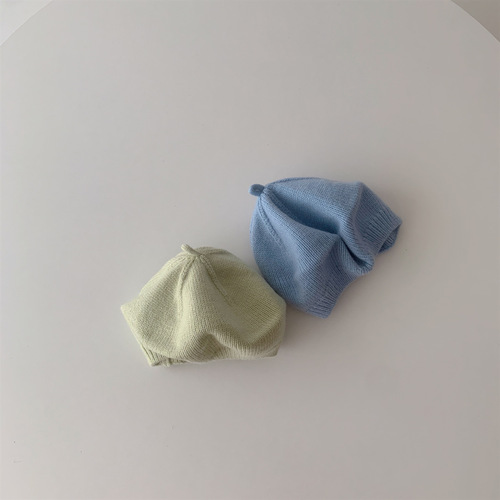 ins Korean version spring and autumn baby beret thin breathable foreign style versatile knitted hat cute baby painter hat