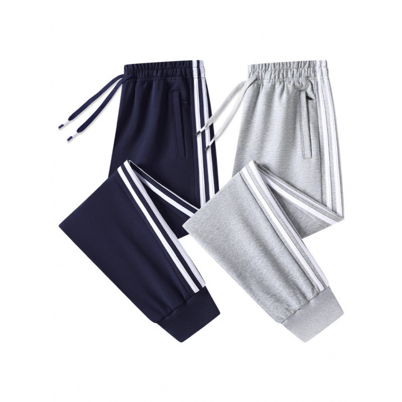 Cotton Sports Pants for Men and Women, Outdoor Spring and Autumn Three-Stripe Student and Youth Fashion Versatile Elastic Couple Casual Pants