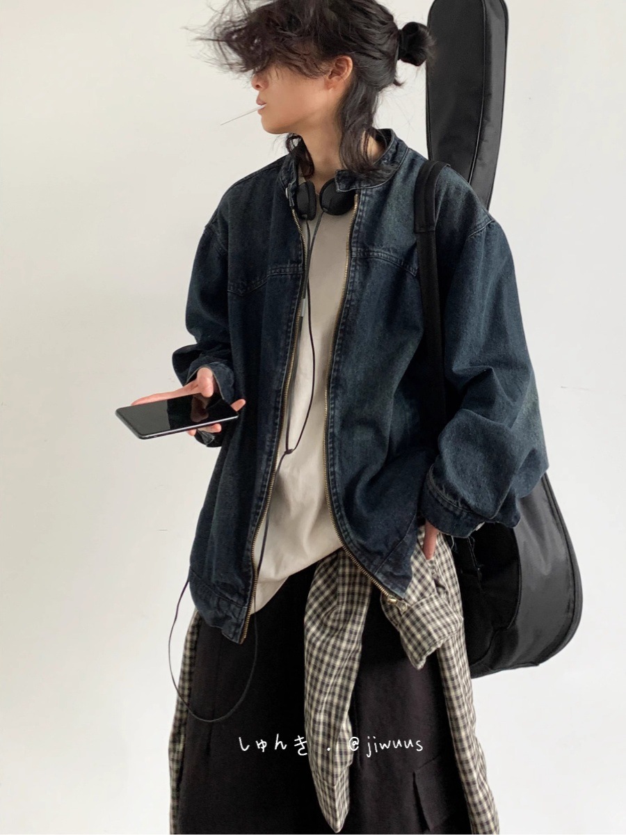 日系レトロcity boy水洗いして古いデニムジャケットを作ります。