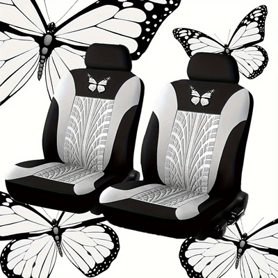 Seat cushion, seat cover — Source Factory Butterfly Embossed Fabric - light-gray-2-piece-set-single-seat