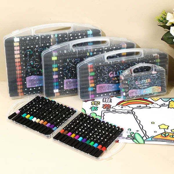 Amazon's Best-Selling Single-Head Glitter Marker Pen, Fluorescent Pen, Soft-Tip Drawing Set, Colorful Gel Pen, Marker Pen