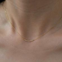 S925纯银微笑mini排钻项链女几何极细款锁骨链颈链配饰
