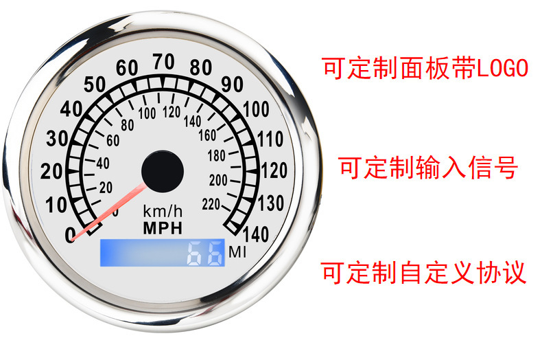 Dual-unit gps meter for vehicles and boats: 0-220km unit and 0-140 miles unit speed meter