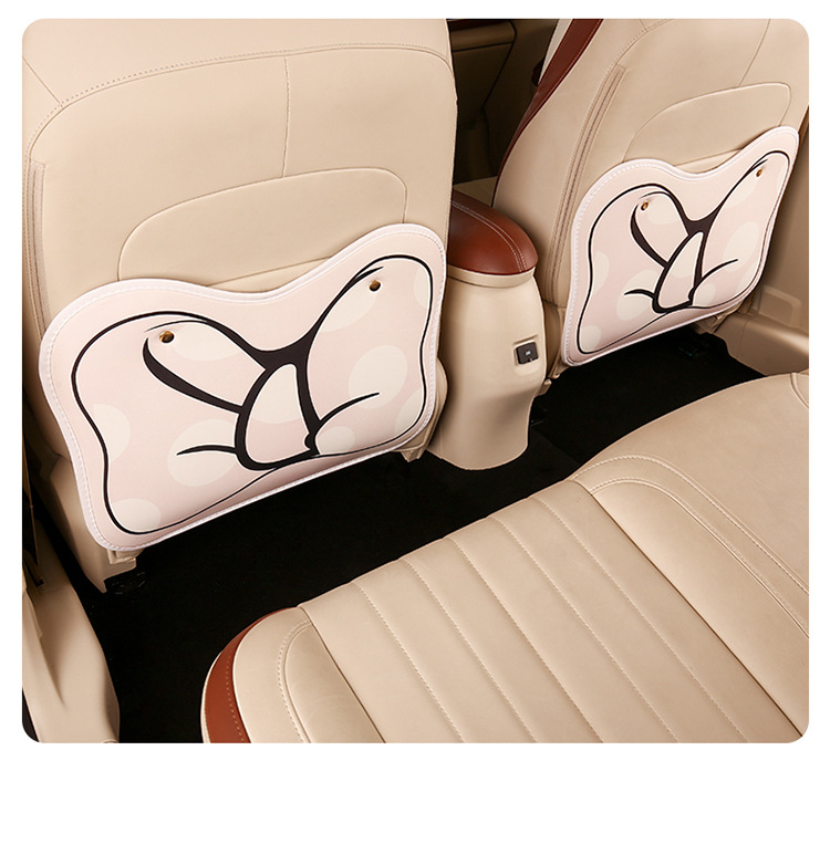 Polka Dot Anti-Kick Pad Chair Back Hanging Short Chair Back Anti-Kick Pad Car Seat Chair Back Anti-Fouling Pad Bow Type