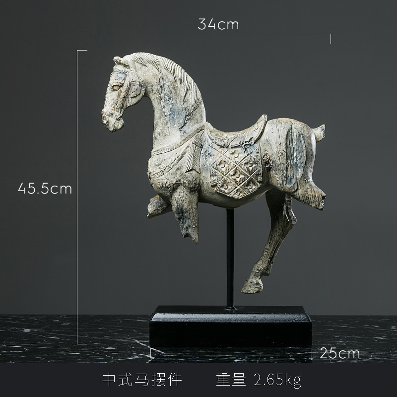 New Chinese-Style Horse Ornaments for Indoor Living Room, Tea Room, Office Desktop, Entryway Decorations, Vintage Home Decor, Handmade