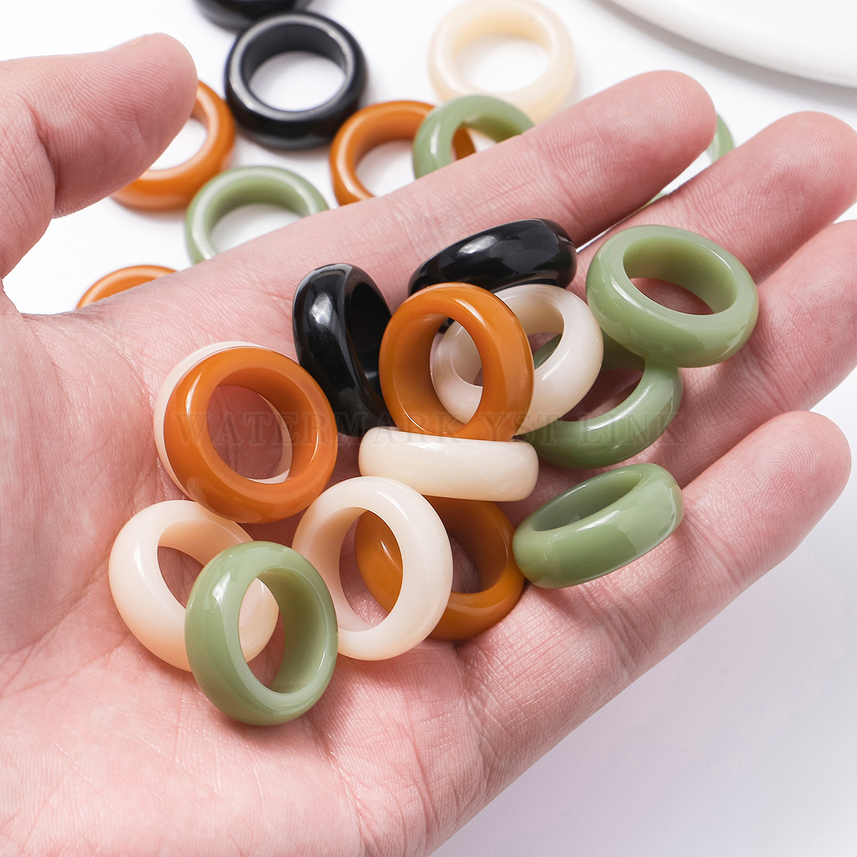 仿菩提树脂跑环指环圈汽车挂件吊坠手串diy配件饰品材料厂家批发