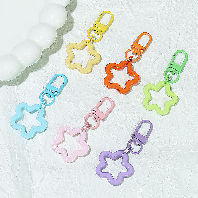 Macaron Cut Out Five-Pointed Star Keychain Pendant Cute Colorful DIY Bag Headphone Cover Pendant Accessories Wholesale Macaron Cut Out Five-Pointed Star Keychain Pendant Cute Colorful DIY Bag Headphone Cover Pendant Accessories Wholesale
