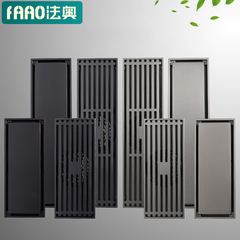 Full copper anti-odor extended linear drain for bathroom shower room rectangular large capacity long strip linear