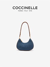 COCCINELLE可奇奈尔CARRIEJEANS时尚牛仔丹宁单肩月牙腋下包