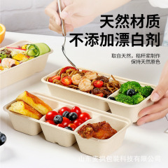 使い捨て長さ3箱ファストフード包装箱分解可能な軽食サラダ弁当果物野菜外食弁当箱