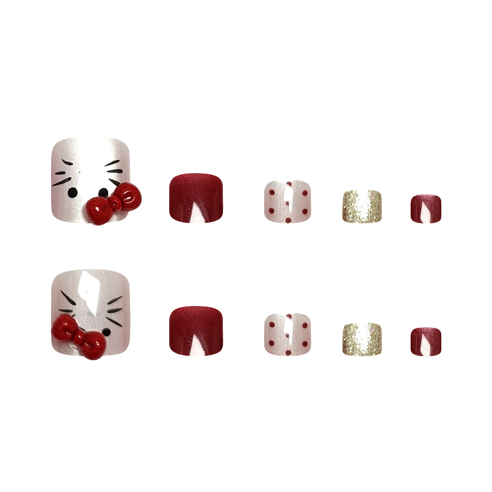 Pegatinas de uñas con lazo, lindas y a la moda, parches de uñas con purpurina dulce, y decoraciones de uñas de ojo de gato de gran venta.